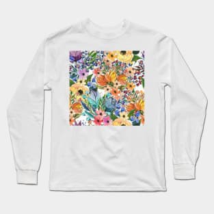 Among Flower Watercolor Long Sleeve T-Shirt